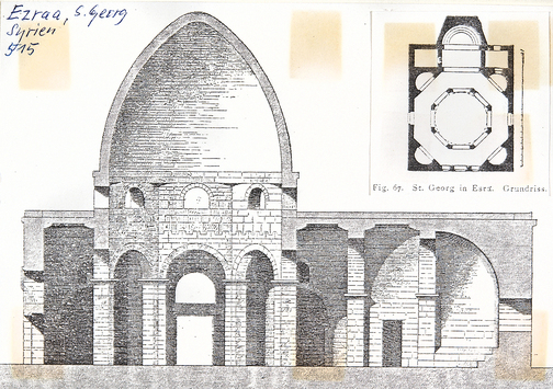 Vorschaubild Ezra (Izra), Syrien, Kirche St. Georg, Schnitt und Grundriss